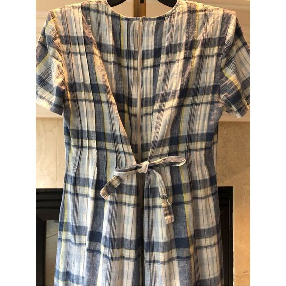 Positive Attitude Women’s Blue and White Plaid Short Sleeve Dress Size 12 - Picture 3 of 8